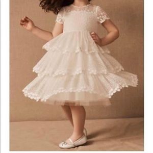 BHLDN white toddler girls flower girl dress size 2 like new